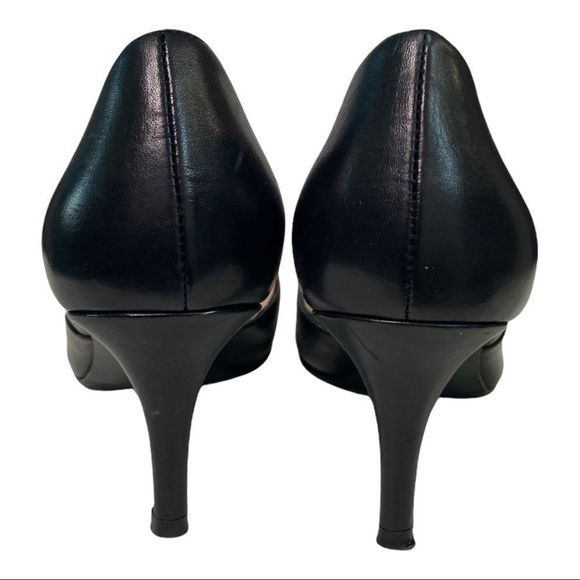 Pelle Moda black leather slip on pump heels 7.5 - Picture 5 of 6
